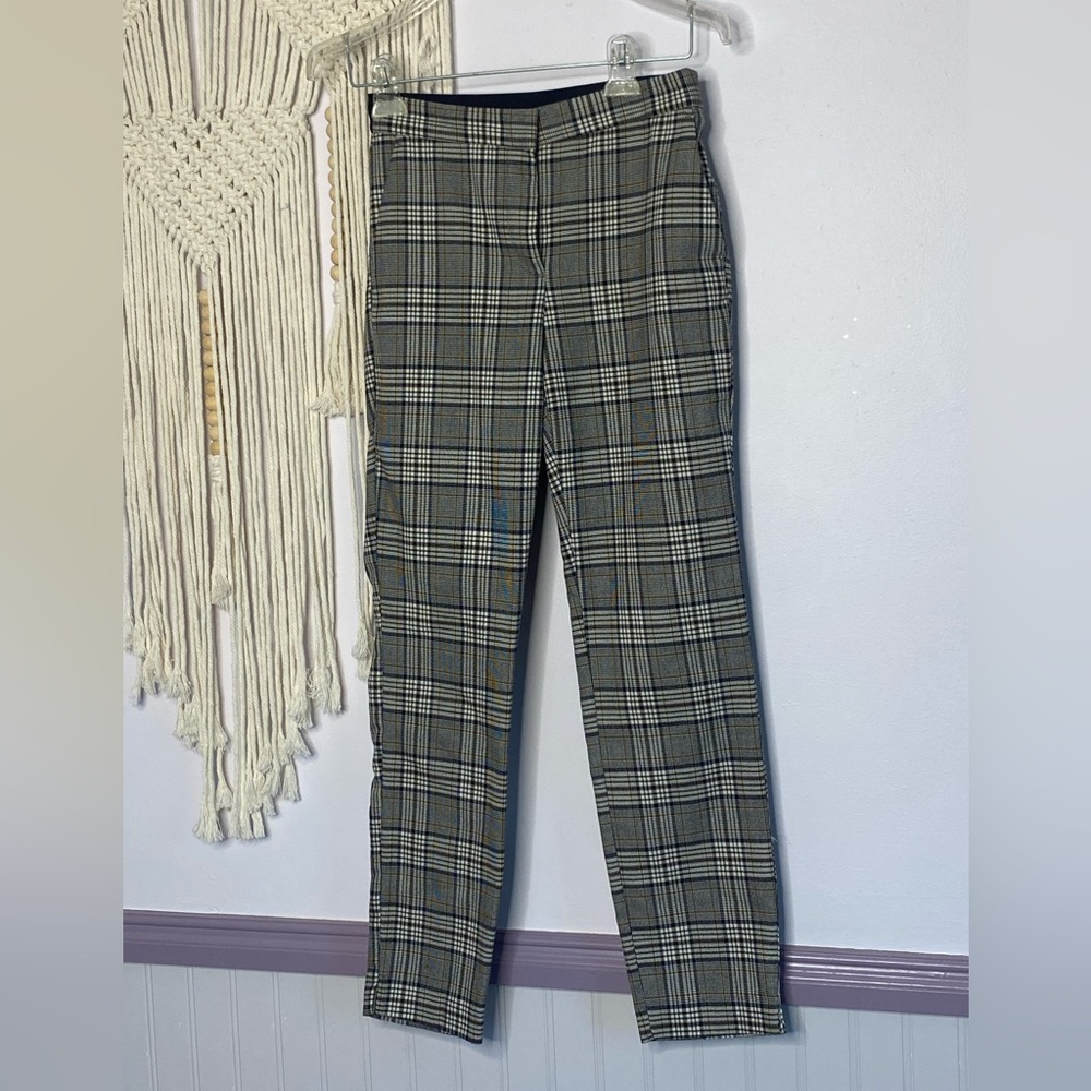 Zara high waisted plaid pants